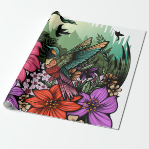Papier Cadeau Jardin des colibris