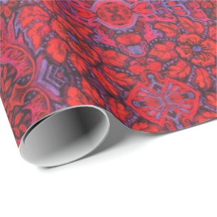 Papier Cadeau Jardin des fleurs magiques Motif arabesque de Bohê