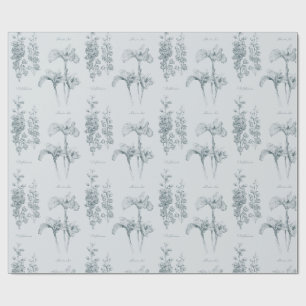 Papier Cadeau Jardin d'Iris et de Delphinium