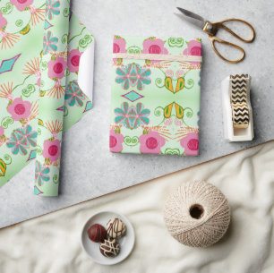 Papier Cadeau Jardin Éclectique Enchantant : Beauté Florale Dive