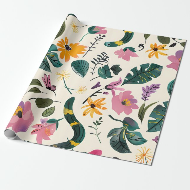 Papier Cadeau Jardin enchanté (Déroulé)