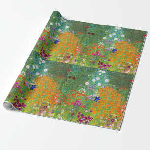 Papier Cadeau Jardin fleuri Gustav Klimt Bauerngarten Art