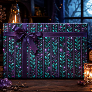 Papier Cadeau Jardin Floral Botanique Ensorcelant au Crépuscule