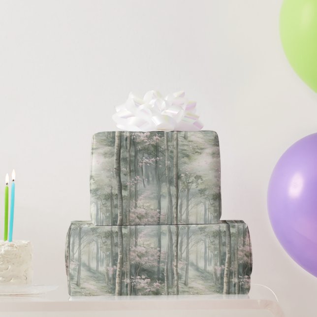 Papier Cadeau Jardin floral rose enchanté Anniversaire (Cadeaux de fête)