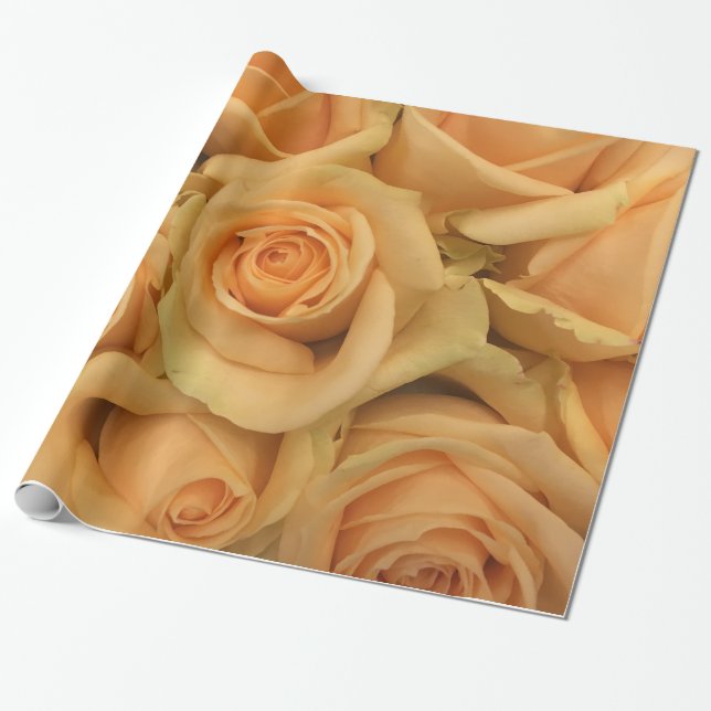 Papier Cadeau Jardin Rose Abstrait Élégant Floral (Déroulé)