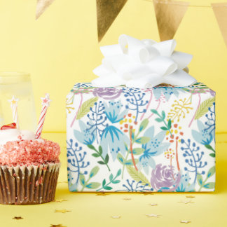 Papier Cadeau Jardin rosé violet