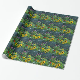Papier Cadeau Jardin Vue tournesols marguis cosmos
