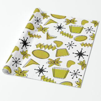 Papier Cadeau Jaune atomique et noir à grande échelle