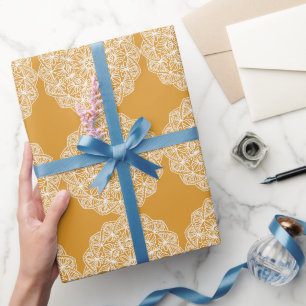 Papier Cadeau Jaune blanc Jaune moderne  