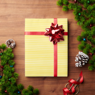 Papier Cadeau Jaune blanc rayures Retro Vintage Modèle cadeau