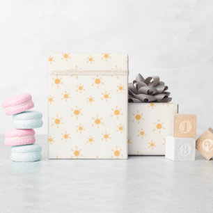 Papier Cadeau Jaune clair Abstrait Soleil Moderne Boho Enveloppe