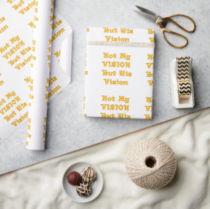 Papier Cadeau Jaune Doré "Pas Ma Vision Mais Sa Vision" Ins