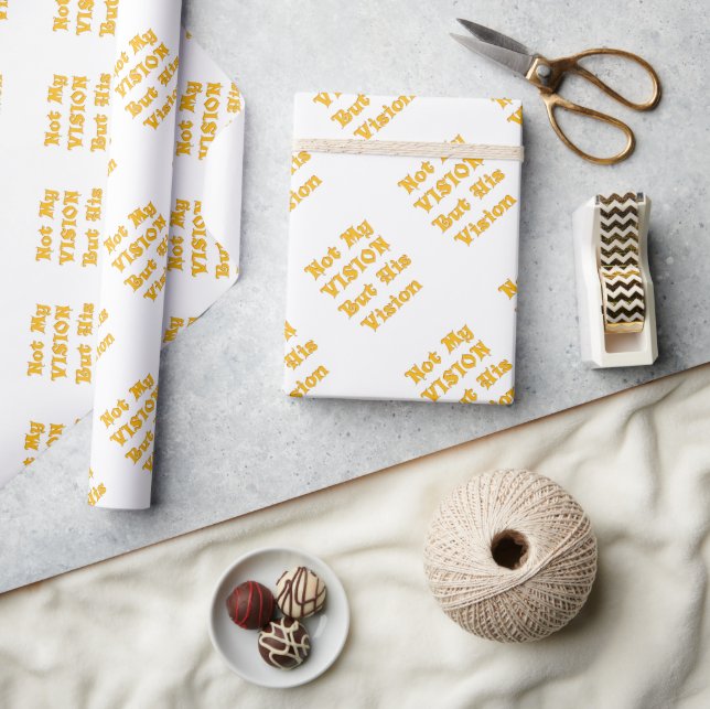 Papier Cadeau Jaune Doré "Pas Ma Vision Mais Sa Vision" | Ins (Artisanat)