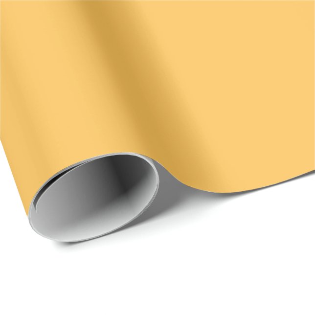 Papier Cadeau Jaune dorée Jaune, Couleur Solide Lumineuse (Coin rond)