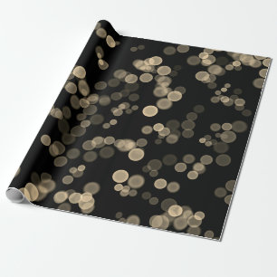 Papier Cadeau Jaune noir Abstrait Bubble Motif Bokeh
