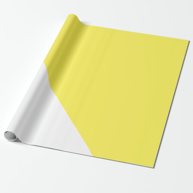 Papier Cadeau Jaune Spikes Feuilles Motifs Art Noël (Déroulé)