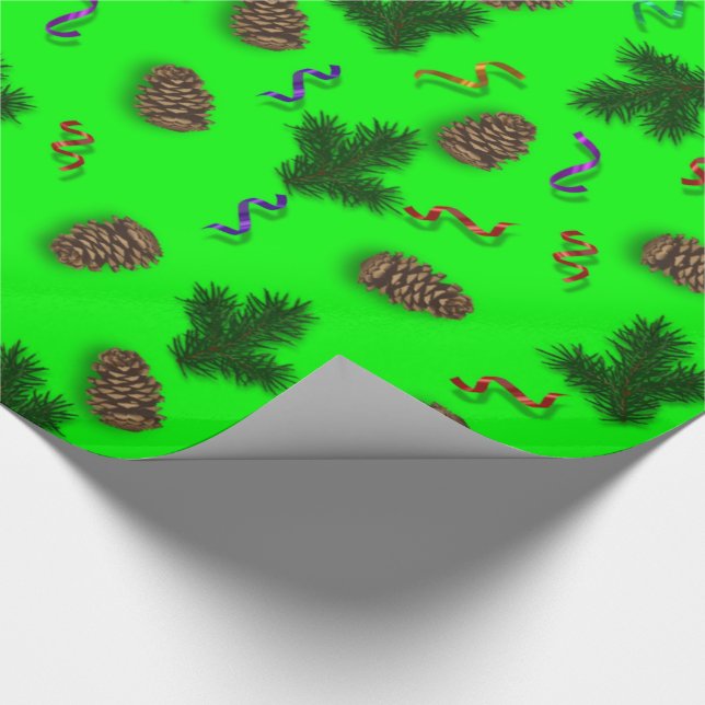 Papier Cadeau Jaune vert rouge pourpre Noël Motif de vacances (Coin)
