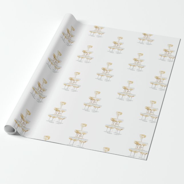 Papier Cadeau Je fais la Tour de Mariage au Champagne  (Déroulé)