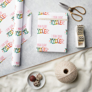 Papier Cadeau Je parle Fluent Toddler - Maman, Garderie Enseigna