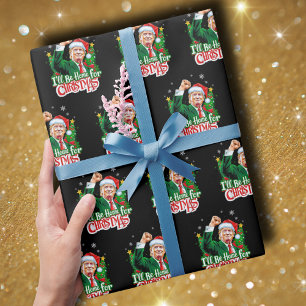 Papier Cadeau Je serai à la maison pour Noël amusant Trump Père
