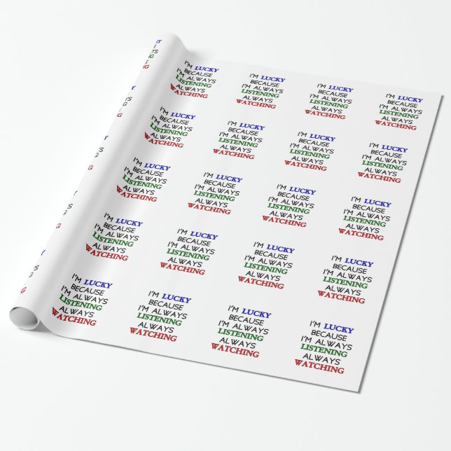 Papier Cadeau Je suis chanceux (Déroulé)