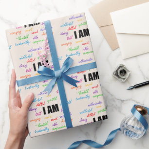 Papier Cadeau Je Suis Inspiré, Positif, Religieux, Chrétien