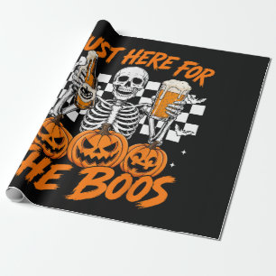 Papier Cadeau Je suis juste là pour le squelette d'Halloween Boo