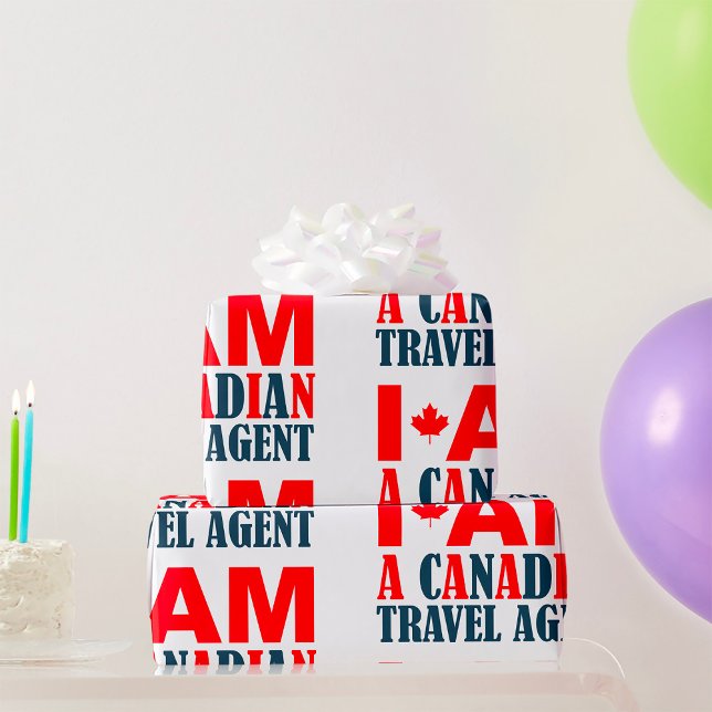 Papier Cadeau Je Suis Un Agent De Voyage Canadien (Créateur téléchargé)