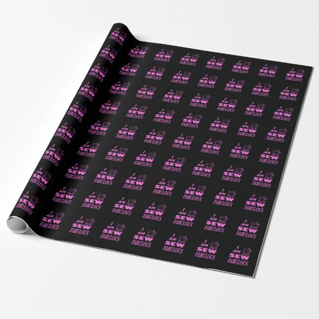 Papier Cadeau Je Suis Un Peu Fabrique En Noir Et Rose (Déroulé)