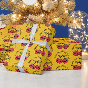 Papier Cadeau Je t'aime beaucoup Cherry Mignon Amusant