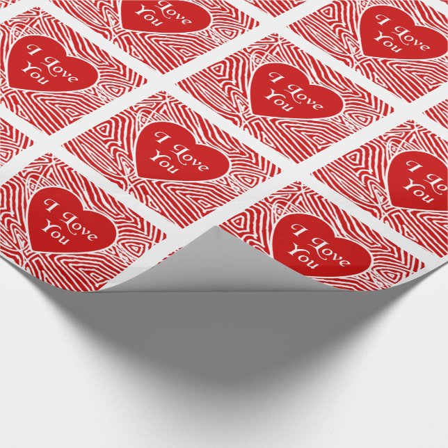 Papier Cadeau Je t'aime coeur (Coin)