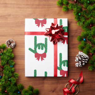 Papier Cadeau Je t'aime Noël Wreath Wrapping Papier