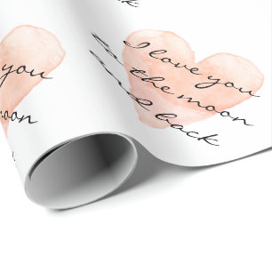 Papier Cadeau Je t'aime sur la lune et le papier d'emballage