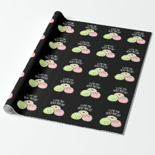 Papier Cadeau Je T'Aime Très Mochi Funny Food Pun Dark BG