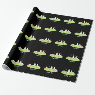 Papier Cadeau Je T'apprends Drôle Larvae Love Pun Dark BG