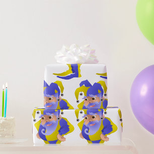 Papier Cadeau Jester Violet Et Vert