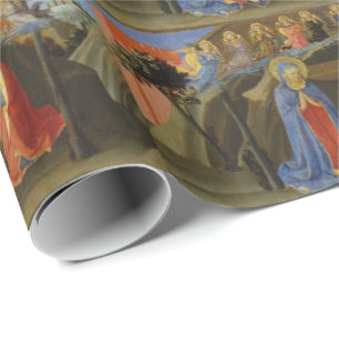 Papier Cadeau Jésus-Christ saint d'anges de scène de nativité
