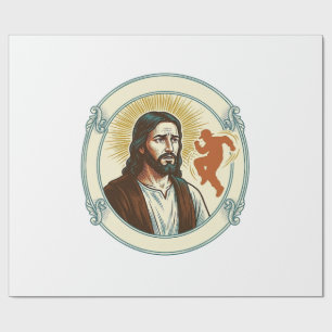 Papier Cadeau Jésus confus Tendance virale de danse Silhouette V