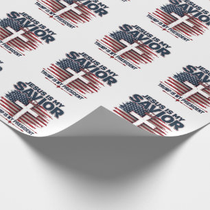 Papier Cadeau Jésus est mon sauveur Trump est mon président drôl