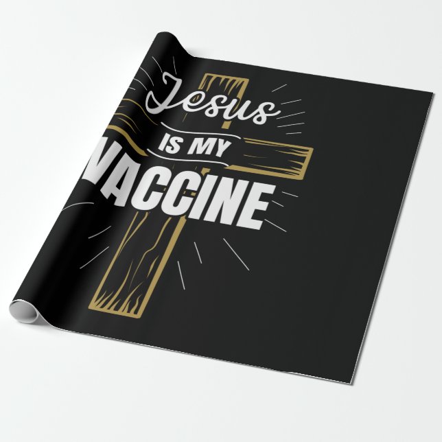 Papier Cadeau Jésus Est Mon Vaccin Foi Chrétienne (Déroulé)
