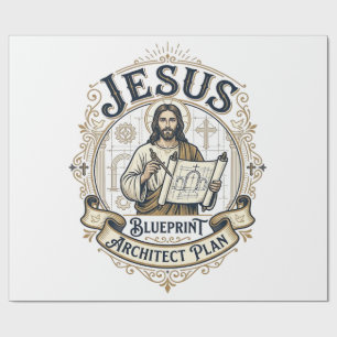 Papier Cadeau Jésus Plan Architecte Blueprint Jésus Plan Archite