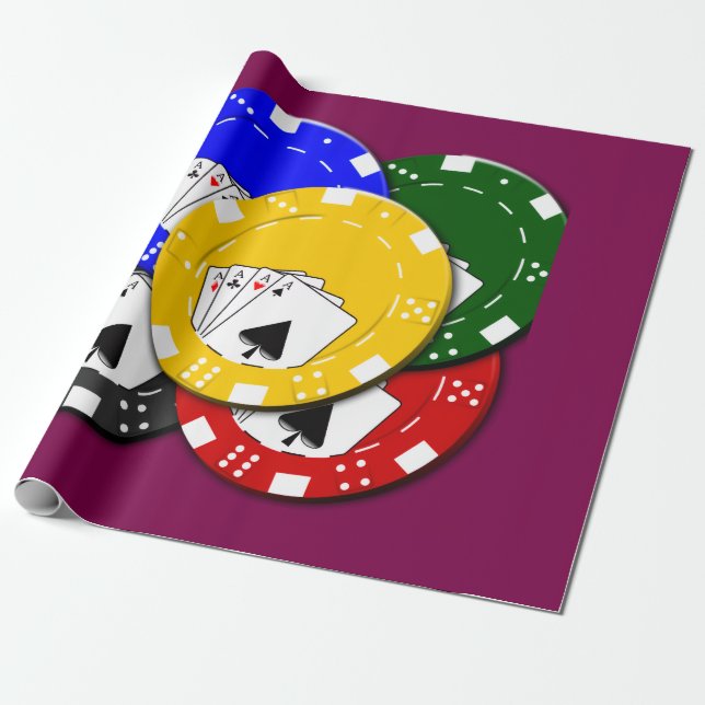 Papier Cadeau Jeton de poker (Déroulé)