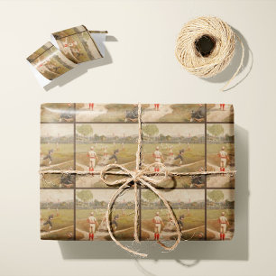 Papier Cadeau Jeu de baseball vintage des années 1800