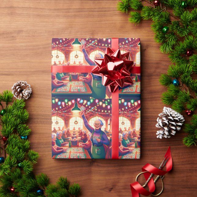 Papier Cadeau Jeu de Bingo Noël (Cadeau de vacances)