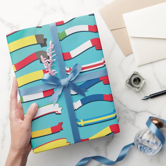 Papier Cadeau Jeu de drapeaux Enveloppement du papier (Créateur téléchargé)