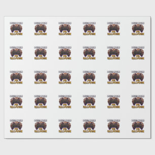 Papier Cadeau Jeu en pause Halloween Manette Chauves-souris Fant