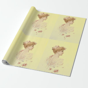 Papier Cadeau Jeune femme vintage