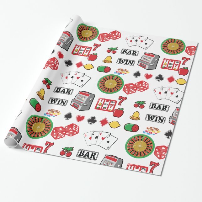 Papier Cadeau Jeux de casino d'éléments de jeu (Déroulé)