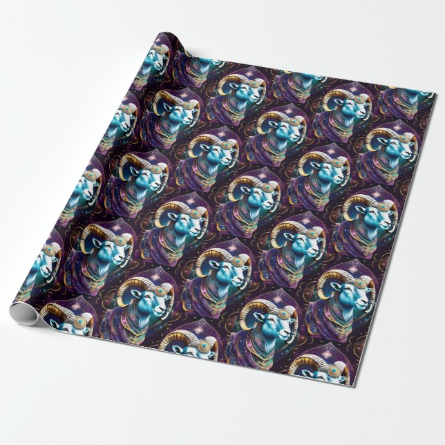 Papier Cadeau Jewel Galaxy Zodiac Aries (Déroulé)