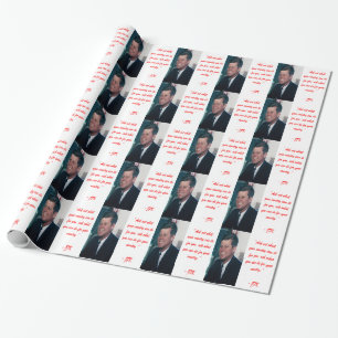 Papier Cadeau JFK & Citation de Ne Pas Demander